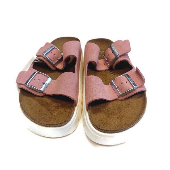 Papillio By Birkenstock Arizona Chunky Suede Sandals Womens 10 Candy Pink Narrow - Picture 6 of 10